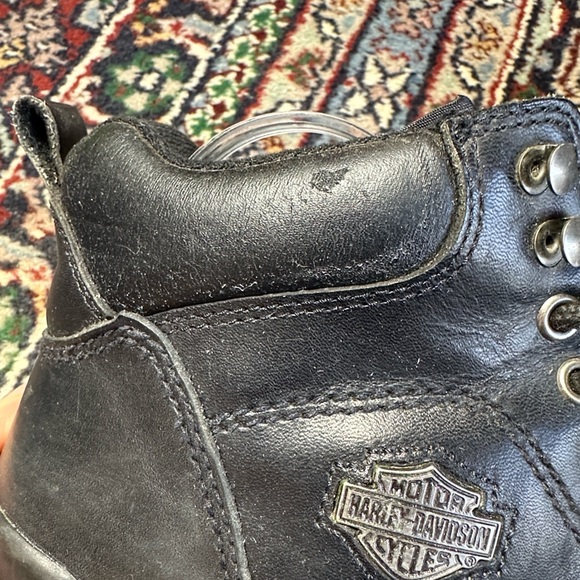 Harley-Davidson Black Leather Riding Boots | Lace-Up Motorcycle Women 10 - Picture 11 of 13